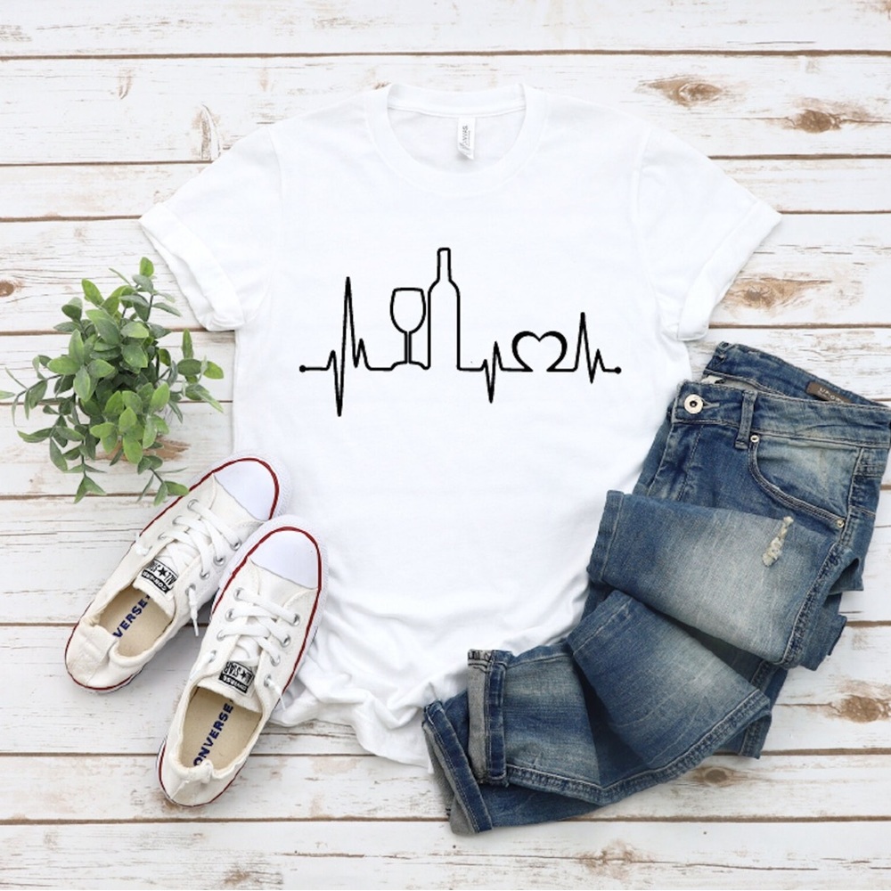 Wine Lover T-Shirt Graphic Tee White